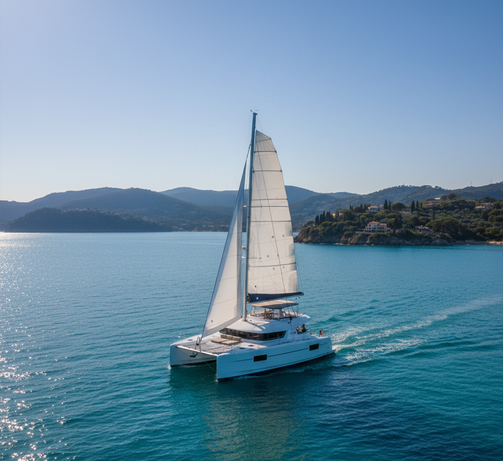 catamaran échappée en mer