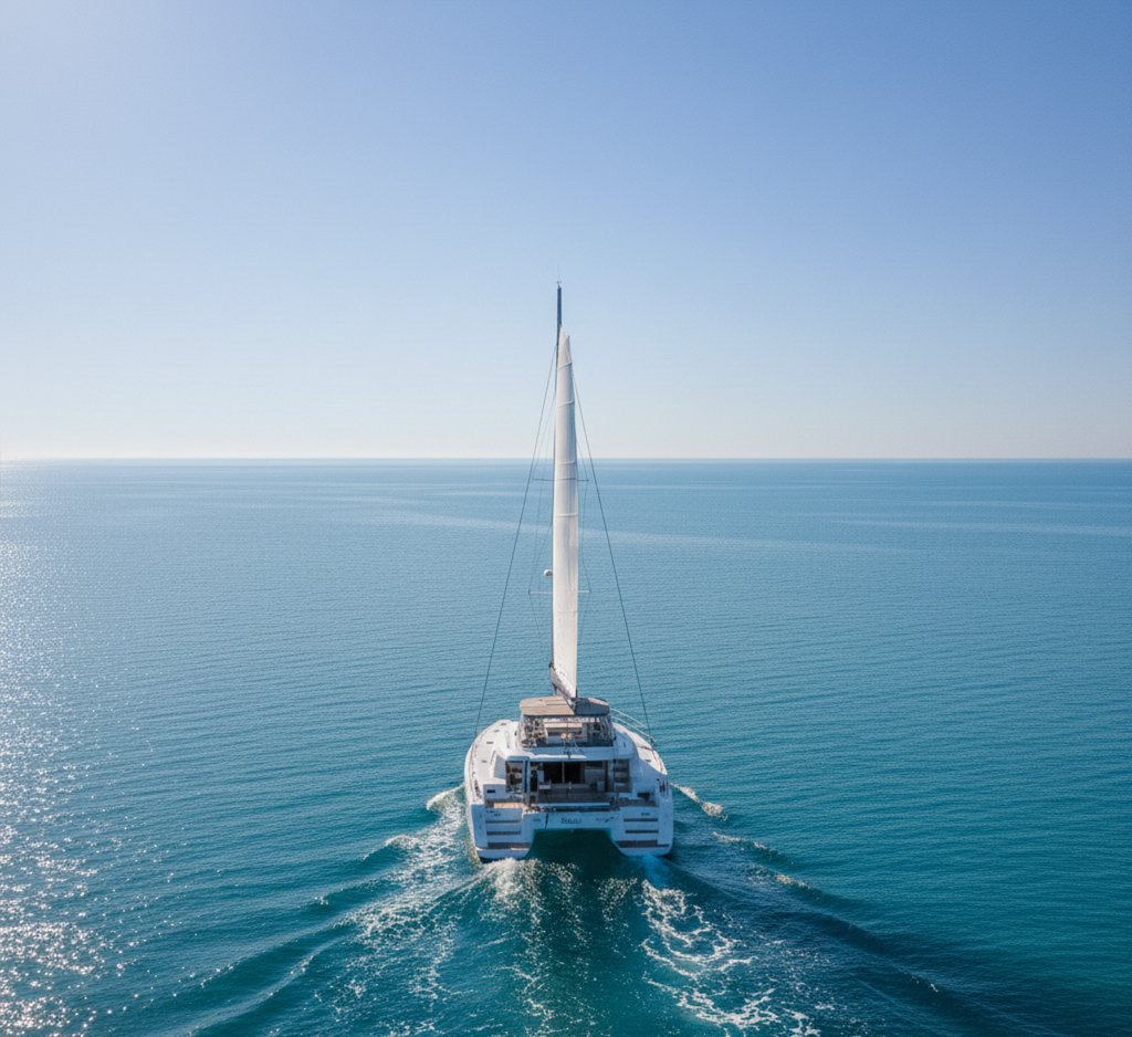 catamaran profil arriere mer